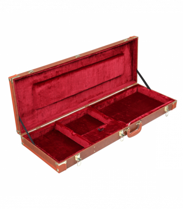 【Replace 82303602】 Electric Guitar Square PU Hard Case Fits ST TL Burning fire 170 Style Electric Guitar Brown