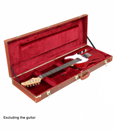 【Replace 82303602】 Electric Guitar Square PU Hard Case Fits ST TL Burning fire 170 Style Electric Guitar Brown