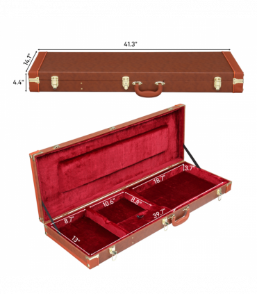 【Replace 82303602】 Electric Guitar Square PU Hard Case Fits ST TL Burning fire 170 Style Electric Guitar Brown