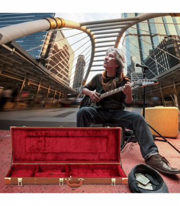 【Replace 82303602】 Electric Guitar Square PU Hard Case Fits ST TL Burning fire 170 Style Electric Guitar Brown