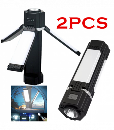 （2 pack）Rechargeable Foldable LED Camping Lantern Light Outdoor Camping Hiking Flashlight  Work Light  Camping Lantern Light