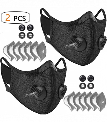 （2Pack）Reusable Half Face Cover Mask w/ Filter Cycling Outdoor Sport Face Mask