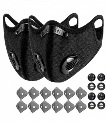 （2Pack）Reusable Half Face Cover Mask w/ Filter Cycling Outdoor Sport Face Mask