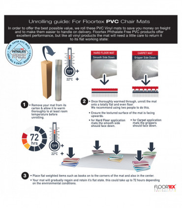 Advantagemat PVC Chair Mat for Carpets up to 6mm. Rectangular 75 x 120cm