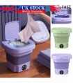 8L Portable Washing Machine Mini Washer Foldable Washer and Spin Dryer Travel UK Purple