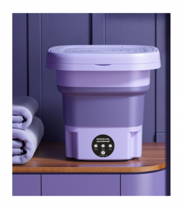 8L Portable Washing Machine Mini Washer Foldable Washer and Spin Dryer Travel UK Purple