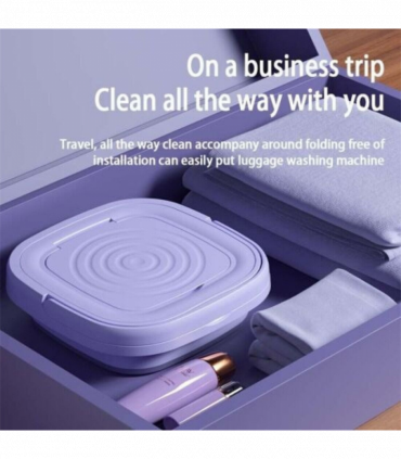 8L Portable Washing Machine Mini Washer Foldable Washer and Spin Dryer Travel UK Purple