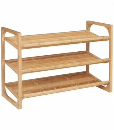Bamboo Shoe Rack, 3-tier Shoe Storage Shelf for 9 Pair Shoes for Entryway