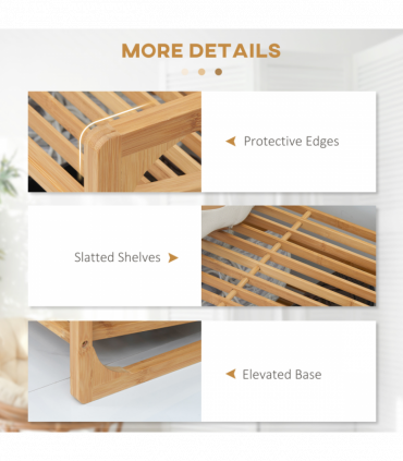 Bamboo Shoe Rack, 3-tier Shoe Storage Shelf for 9 Pair Shoes for Entryway