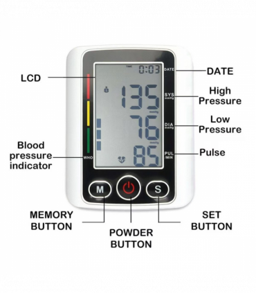 Digital Blood Pressure Monitor Automatic Arm Pulse Meter Voice Talking BP Machine