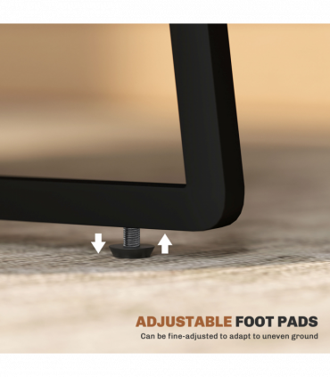 HOMCOM Round Coffee Table with Storage Shelf and Marble Effect Top, White