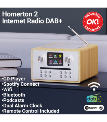 MAJORITY HOMERTON 2 MUSIC SYSTEM OAK