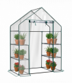 Mini Walk-in Greenhouse with PVC Cover, 4-Shelf Indoor Outdoor Plant Gardening Green House for Garden Backyard, 56" x 29" x 77", Transparent