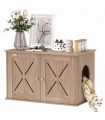 PawHut Cat Litter Box Enclosure, Litter Box Furniture, Walnut Brown