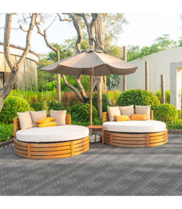 Plastic Interlocking Deck Tiles, 9 Pack, 11.8"x11.8" Waterproof Flooring Tiles for Indoor and Outdoor, Patio Floor Decking Tiles for Porch Poolside Balcony Backyard, Dark Grey