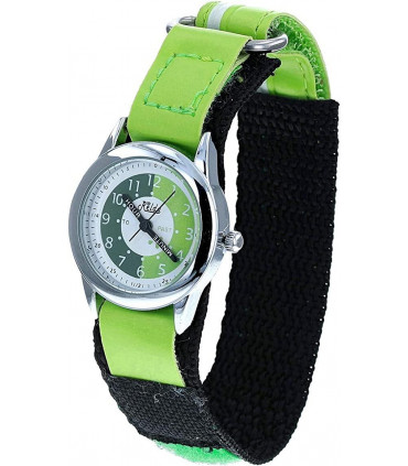 Relda Children's Time Teacher Analogue Green Velcro Strap Boy's Watch REL10