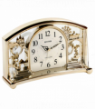 Rhythm Alarm Mantel Clock with Rotating Swarovski Crystal Pendulum Gilt