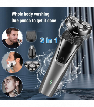USB Rechargeable 3-In-1 Men's Professional Multi-function Cheek Beard Trimmer Men Nose Hair Cutting Barber Shaver Machine