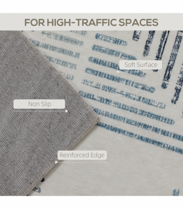 HOMCOM Non-Slip Large Rug for Living Room 230 x 160 cm, Multi-Coloured