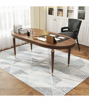 HOMCOM Non-Slip Large Rug for Living Room 230 x 160 cm, Multi-Coloured
