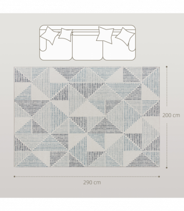 HOMCOM Non-Slip Large Rug for Living Room 290 x 200 cm, Multi-Coloured