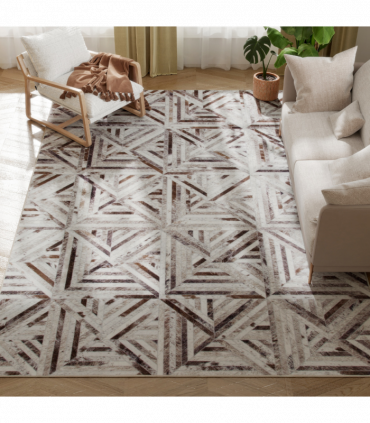 HOMCOM Non-Slip Washable Rug, Chenille Floor Carpet for Living Room, Brown, 290х200