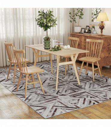 HOMCOM Non-Slip Washable Rug, Chenille Floor Carpet for Living Room, Brown, 290х200