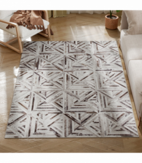 HOMCOM Non-Slip Washable Rug, Chenille Floor Carpet for Living Room, Brown, 170х120