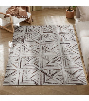 HOMCOM Non-Slip Washable Rug, Chenille Floor Carpet for Living Room, Brown, 170х120