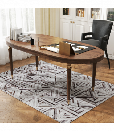 HOMCOM Non-Slip Washable Rug, Chenille Floor Carpet for Living Room, Brown, 170х120