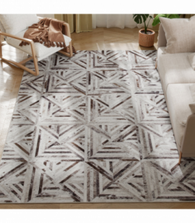 HOMCOM Non-Slip Washable Rug, Chenille Floor Carpet for Living Room, Brown, 230х160