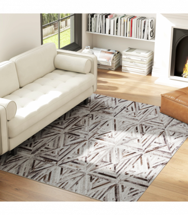 HOMCOM Non-Slip Washable Rug, Chenille Floor Carpet for Living Room, Brown, 230х160