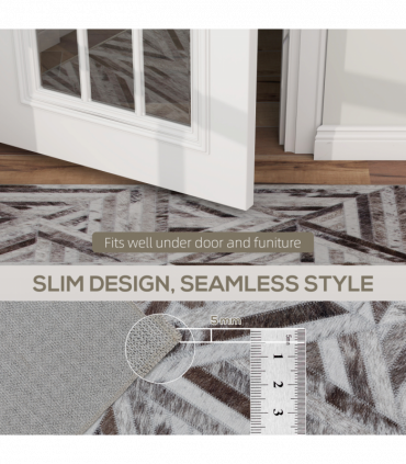 HOMCOM Non-Slip Washable Rug, Chenille Floor Carpet for Living Room, Brown, 230х160