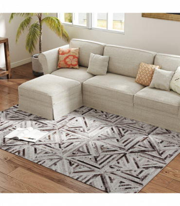 HOMCOM Non-Slip Washable Rug, Chenille Floor Carpet for Living Room, Brown, 230х160