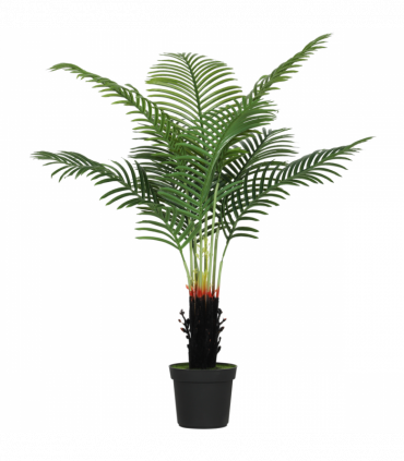 HOMCOM 120cm Artificial Areca Palm Tree with PE Leaves and Flocked Soil