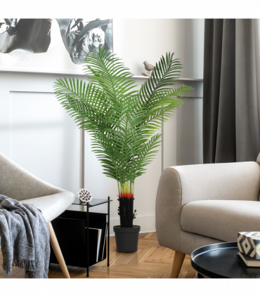 HOMCOM 150cm Artificial Areca Palm Tree with PE Leaves and Flocked Soil