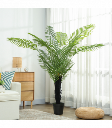 HOMCOM 175cm Artificial Areca Palm Tree with PE Leaves and Flocked Soil