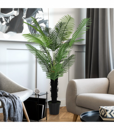 HOMCOM 175cm Artificial Areca Palm Tree with PE Leaves and Flocked Soil