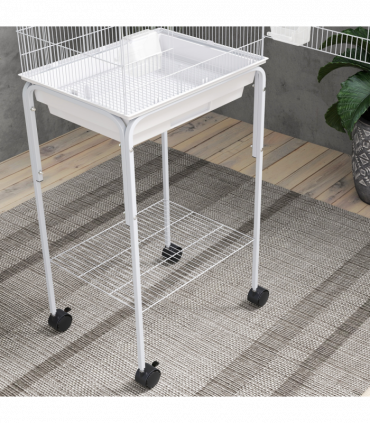 PawHut Bird Cage for Budgie Finch Canary Parakeet W/ Stand Tray White