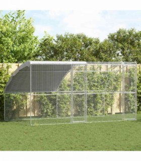vidaXL Chicken Cage Silver 400 x 200 x 198.5 cm Galvanised steel