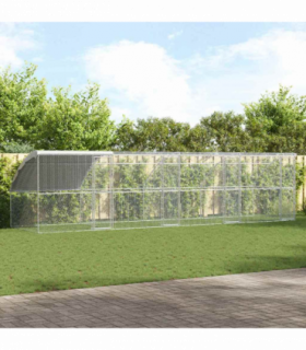 vidaXL Chicken Cage Silver 800 x 200 x 198.5 cm Galvanised steel