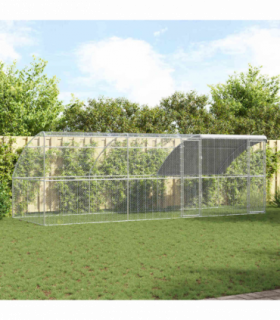 vidaXL Chicken Cage Silver 600 x 200 x 198.5 cm Galvanised steel