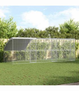 vidaXL Chicken Cage Silver 600 x 200 x 198.5 cm Galvanised steel