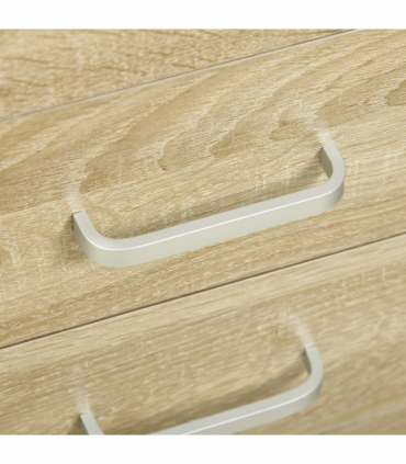 Computer Desk Writing Desk with Five Drawers for Home Office Oak