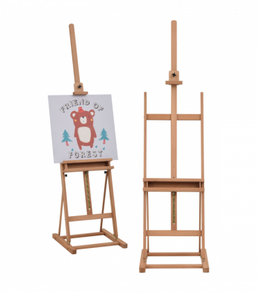 H-Frame Studio Easel Height Adjustable with Canvas Holder Pencil Case Vinsetto