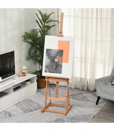 H-Frame Studio Easel Height Adjustable with Canvas Holder Pencil Case Vinsetto