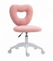 HOMCOM Armless Heart Desk Chair, Makeup Vanity Chair for Home, Pink
