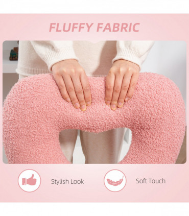 HOMCOM Armless Heart Desk Chair, Makeup Vanity Chair for Home, Pink