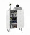 HOMCOM Shoe Storage Cabinet with Soft-Close Hinges & Adjust Shelves, High Gloss