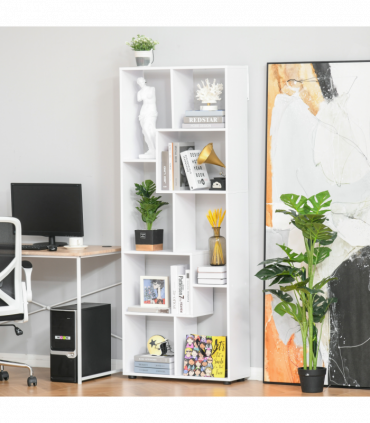 Multipurpose 8-Grid Bookshelf Decorative Shelf, Bathroom, Kitchen White